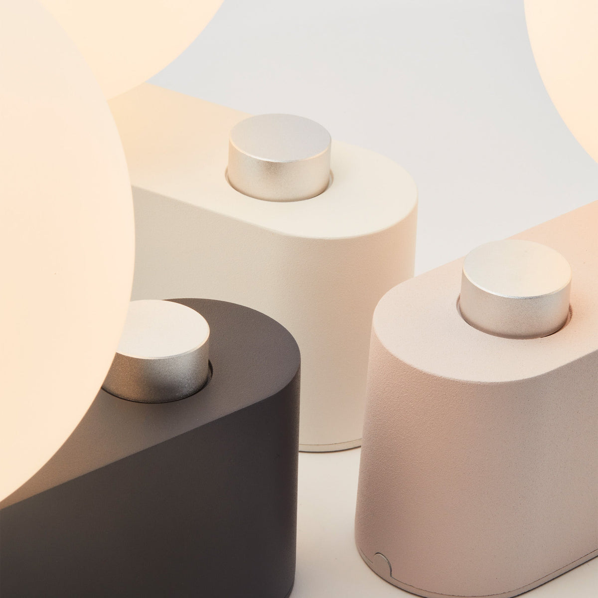 Alumina Lamps in Charcoal, Chalk and Blossom