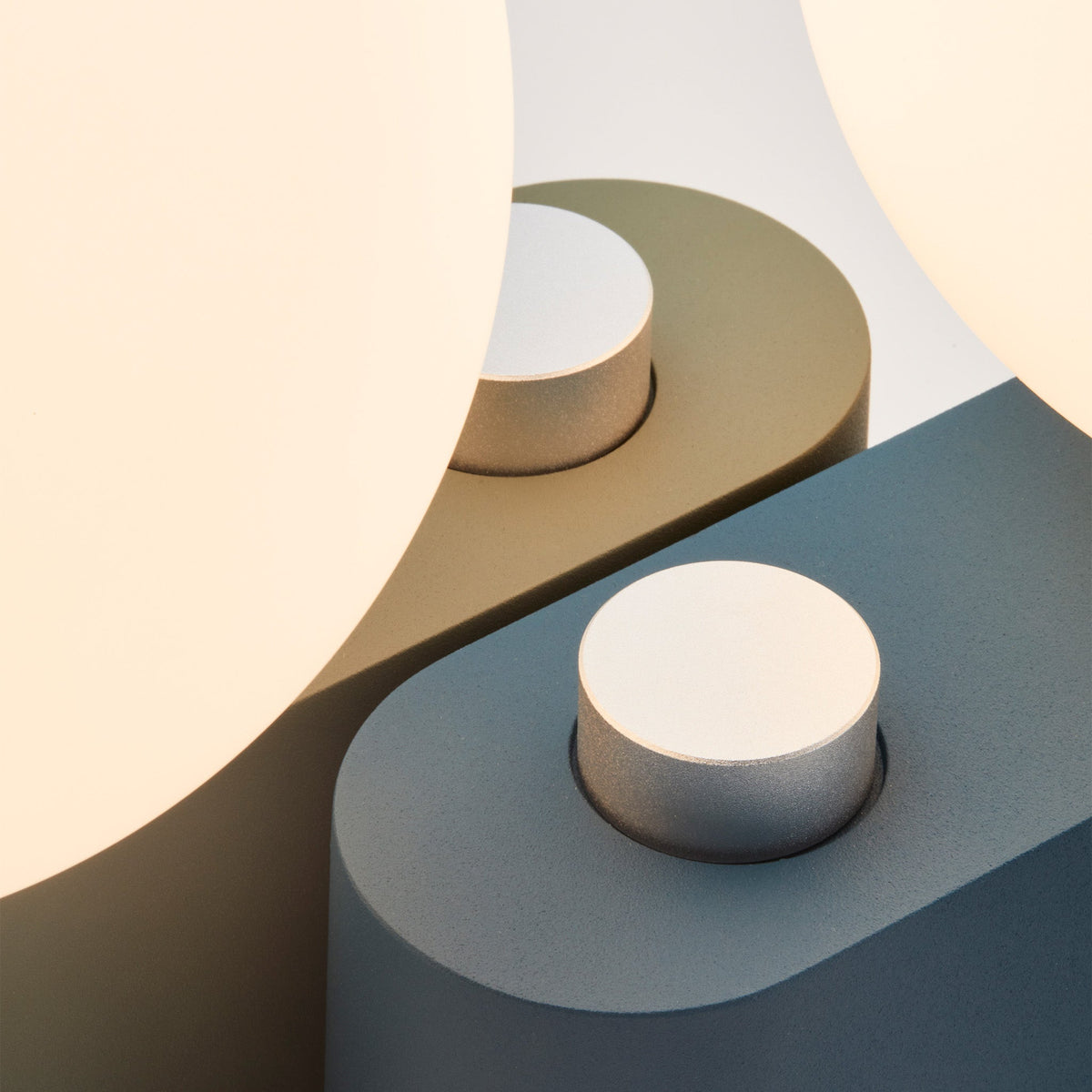 Alumina Lamps in Sage and Sapphire