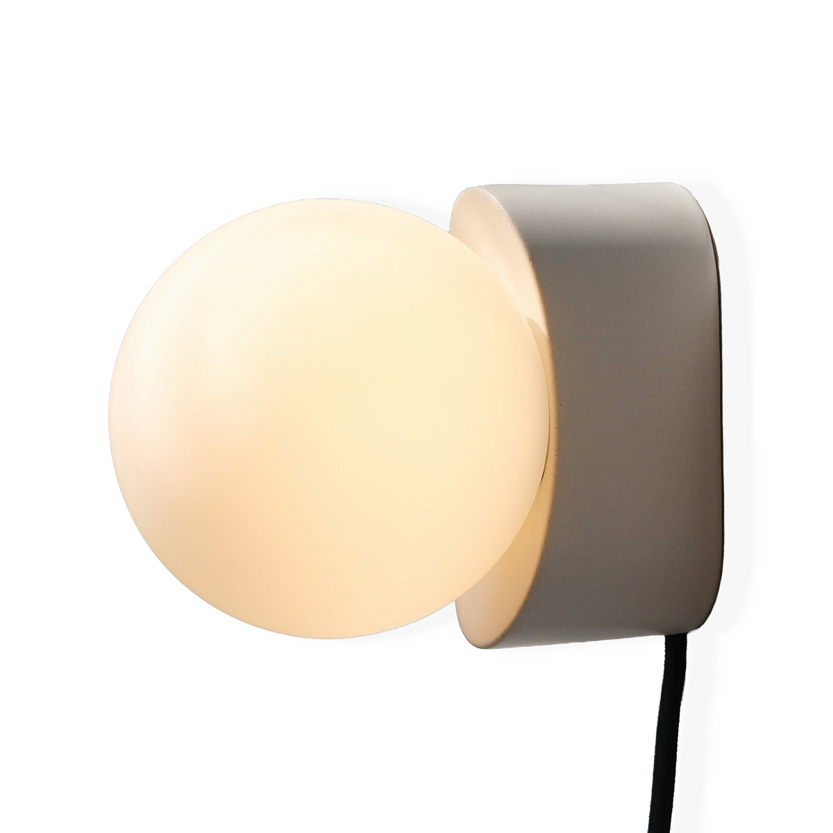 Iota Sconce in White Matte, side view