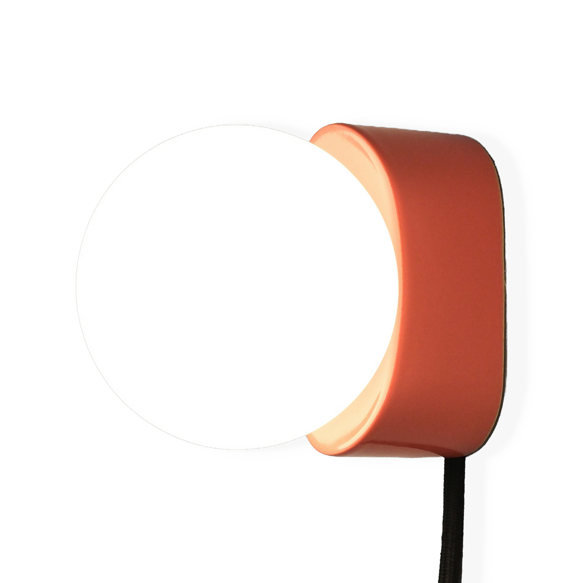 Iota Sconce in Vermilion, side view