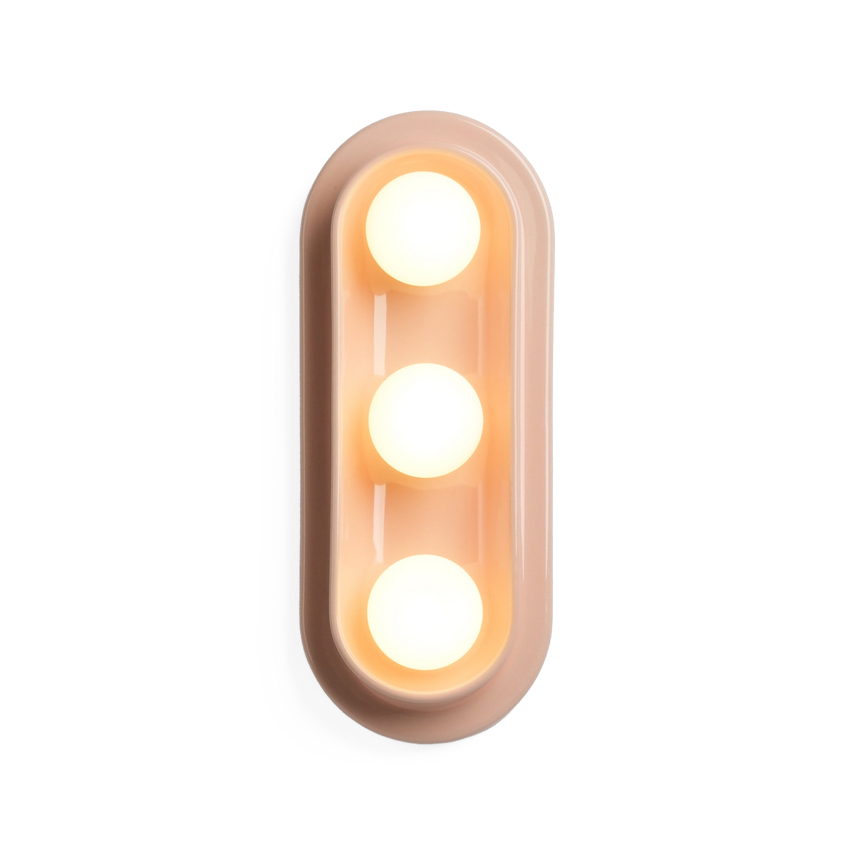 Q Triple Sconce in Pink Glossy, front view