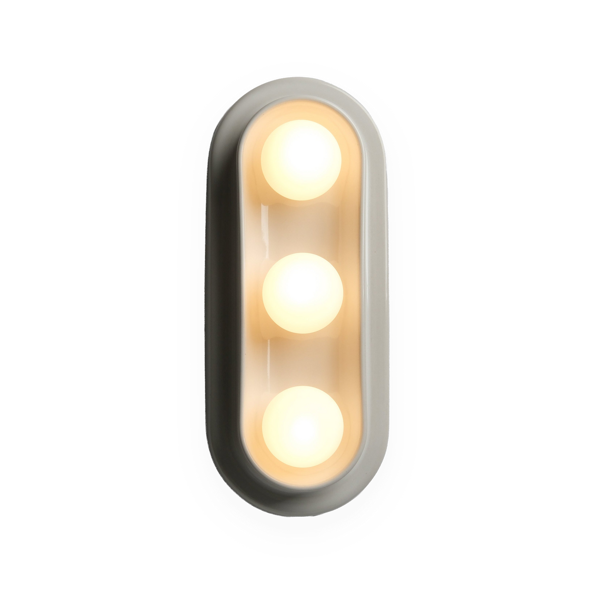Q Triple Sconce in White Glossy, front view