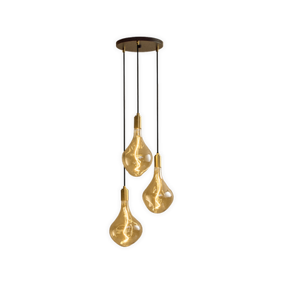 Triple Pendant in Brass + Voronoi II