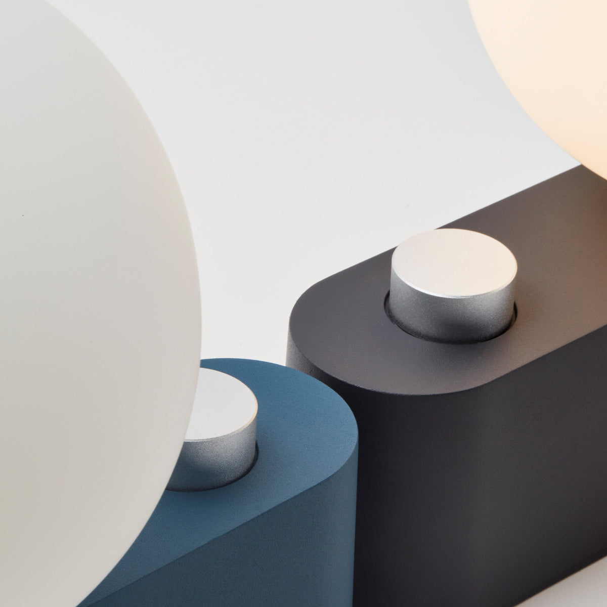 Alumina Lamps in Charcoal and Sapphire