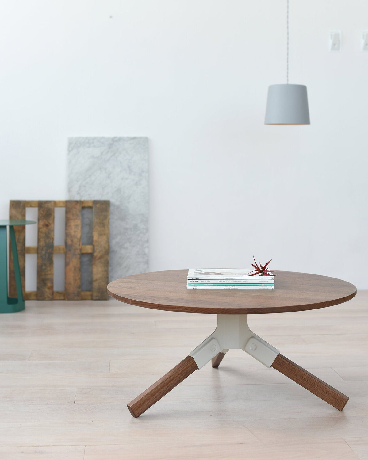Conrad Coffee Table in White, room setting