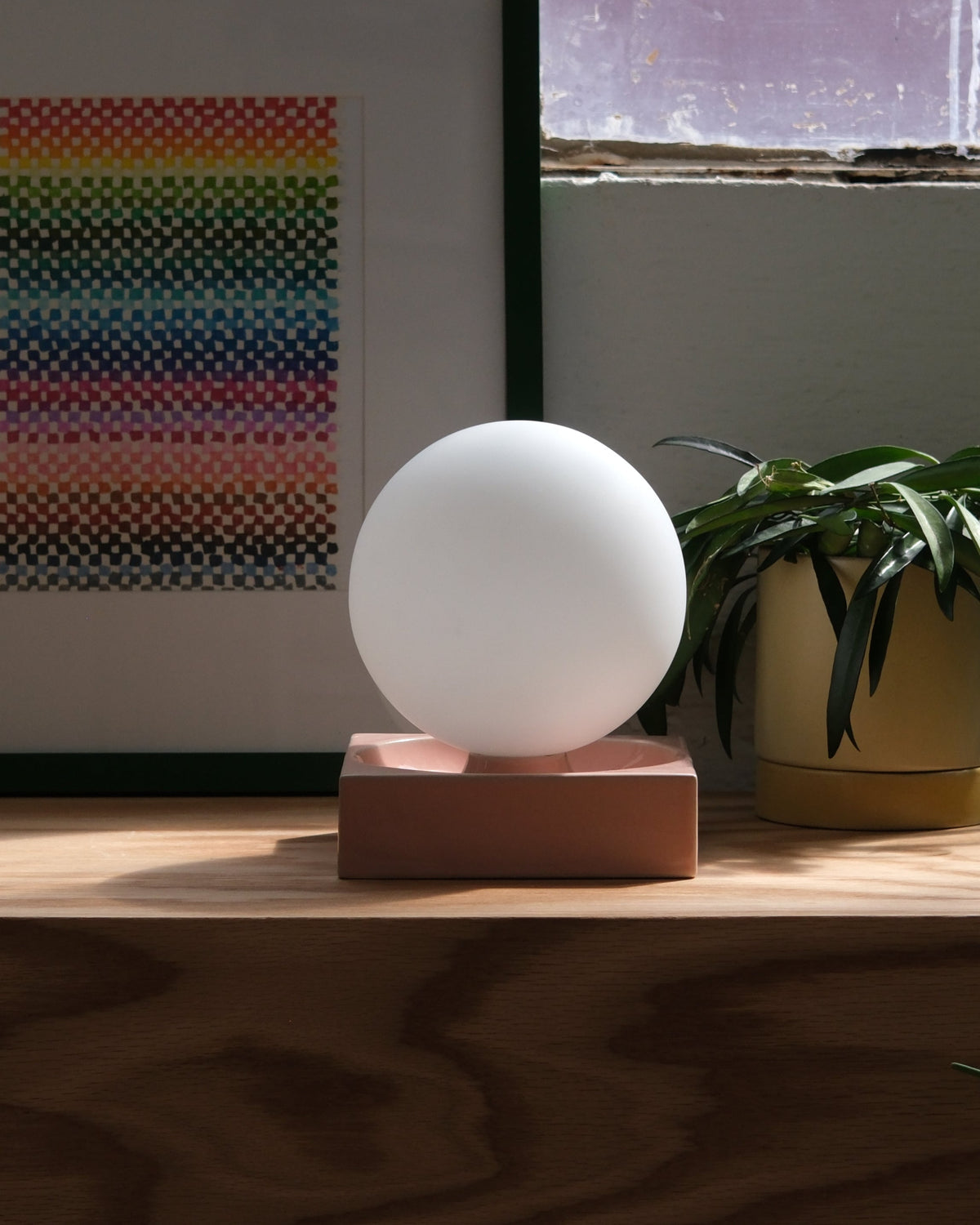 Cubic Table Lamp, Pink Glossy