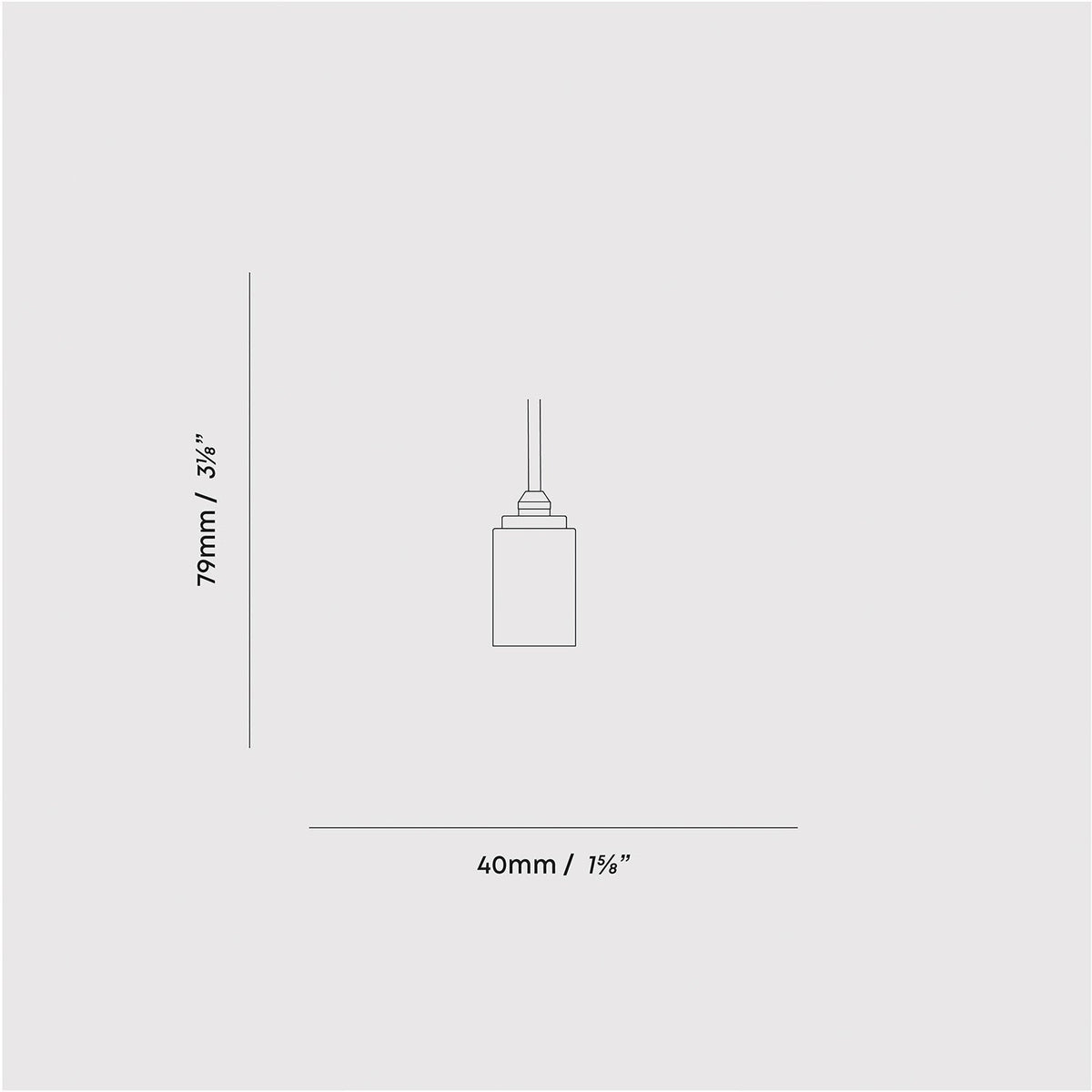 Graphite lampholder dimension drawing