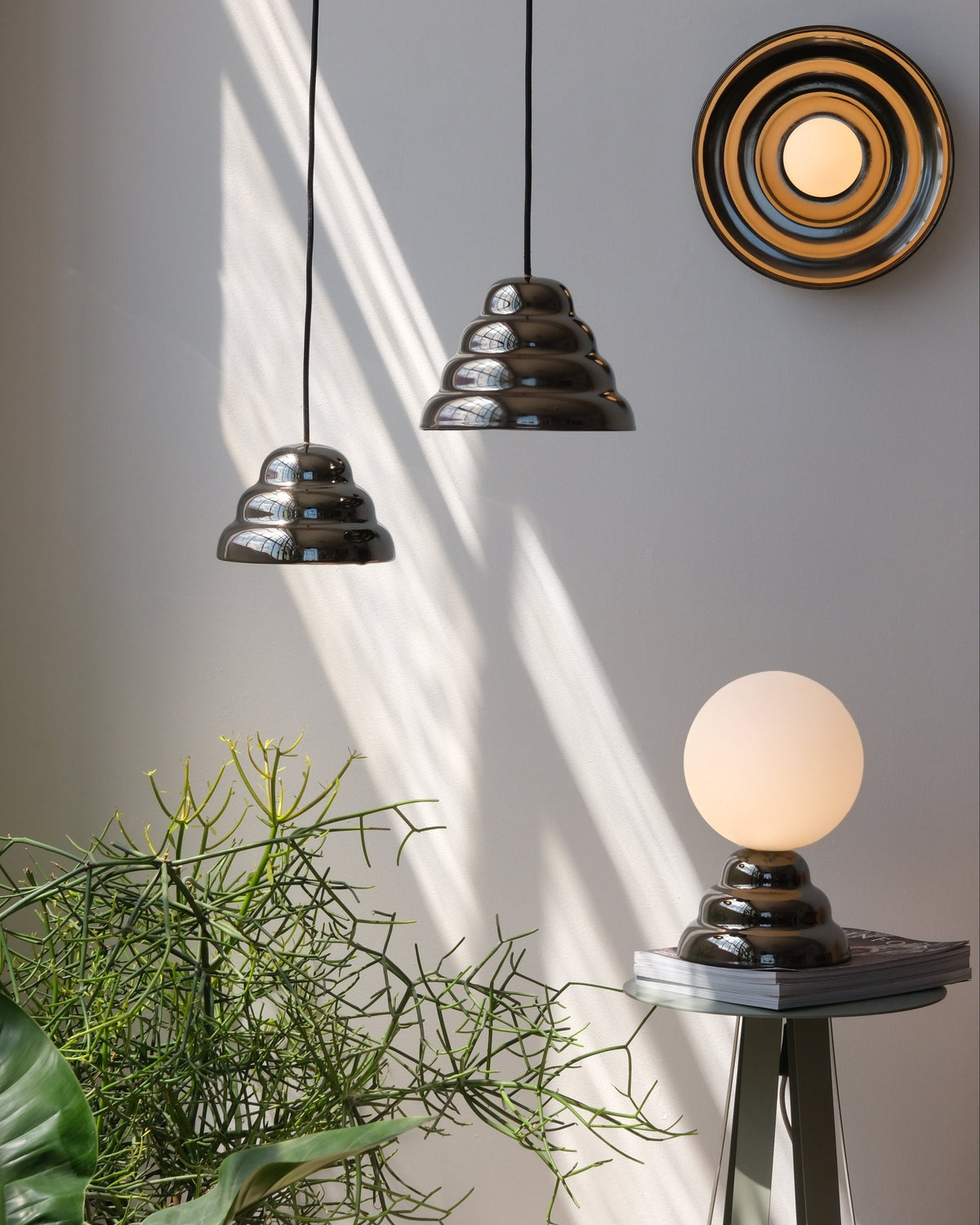 Ripple III Table Lamp, with the Ripple pendants and sconce