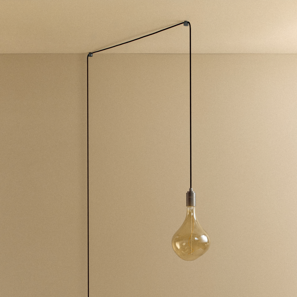 Voronoi II Plug-In Pendant in Graphite, switched off
