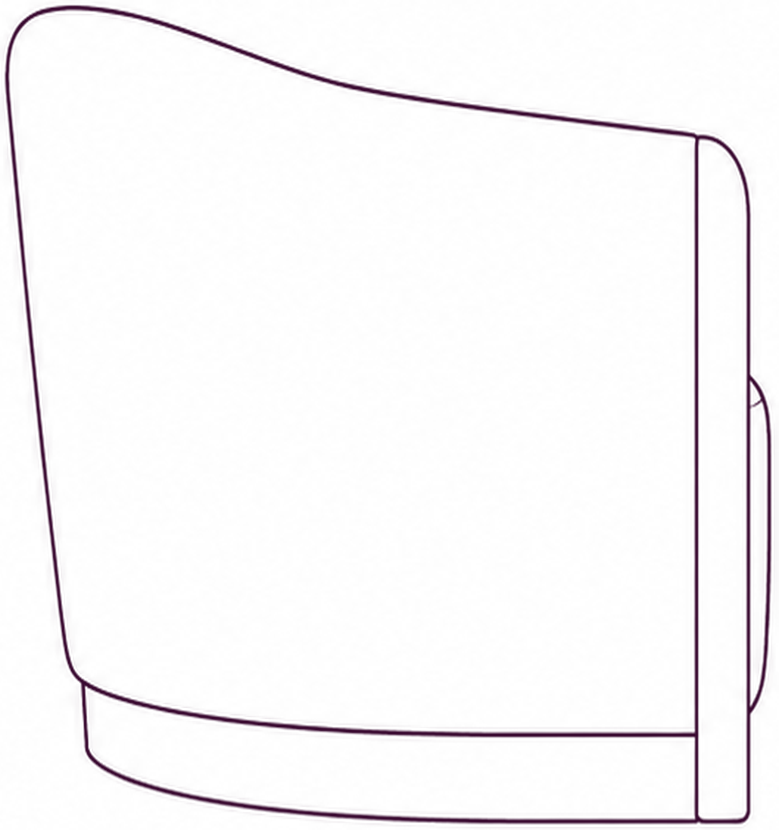 Anya Sofa, side elevation line drawing