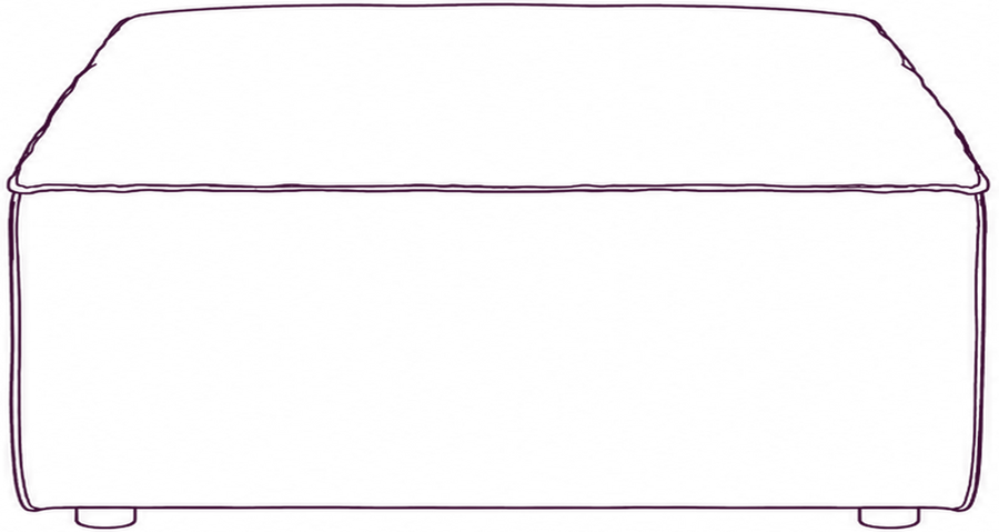 Form Leather Ottoman, front elevation line drawing