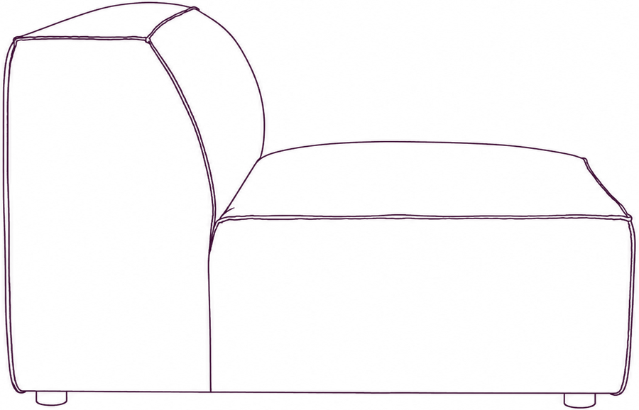 Form Leather Slipper Chair, side elevation line drawing