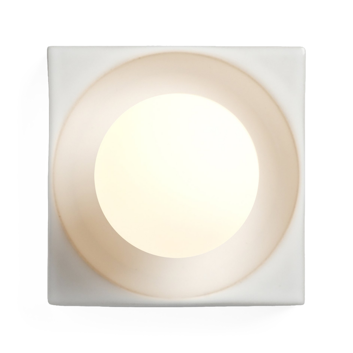 Cubic Sconce in White Glossy, front view
