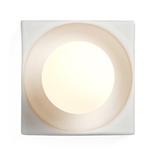 Cubic Sconce in White Glossy, front view