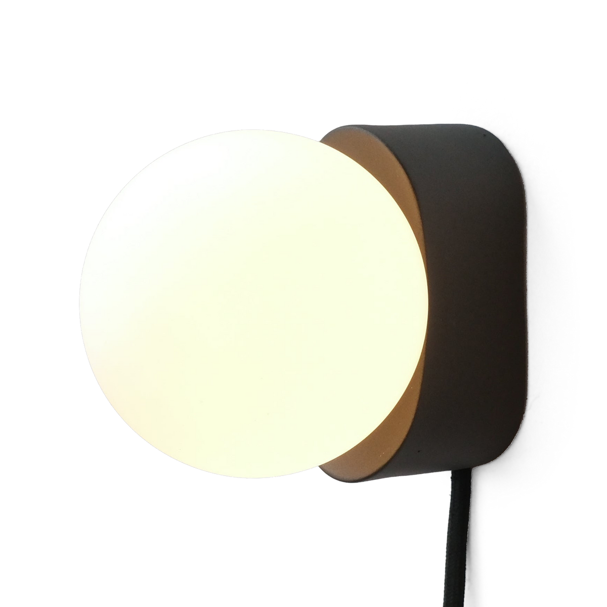 Iota Sconce in Black, side view