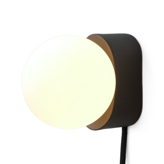 Iota Sconce in Black, side view