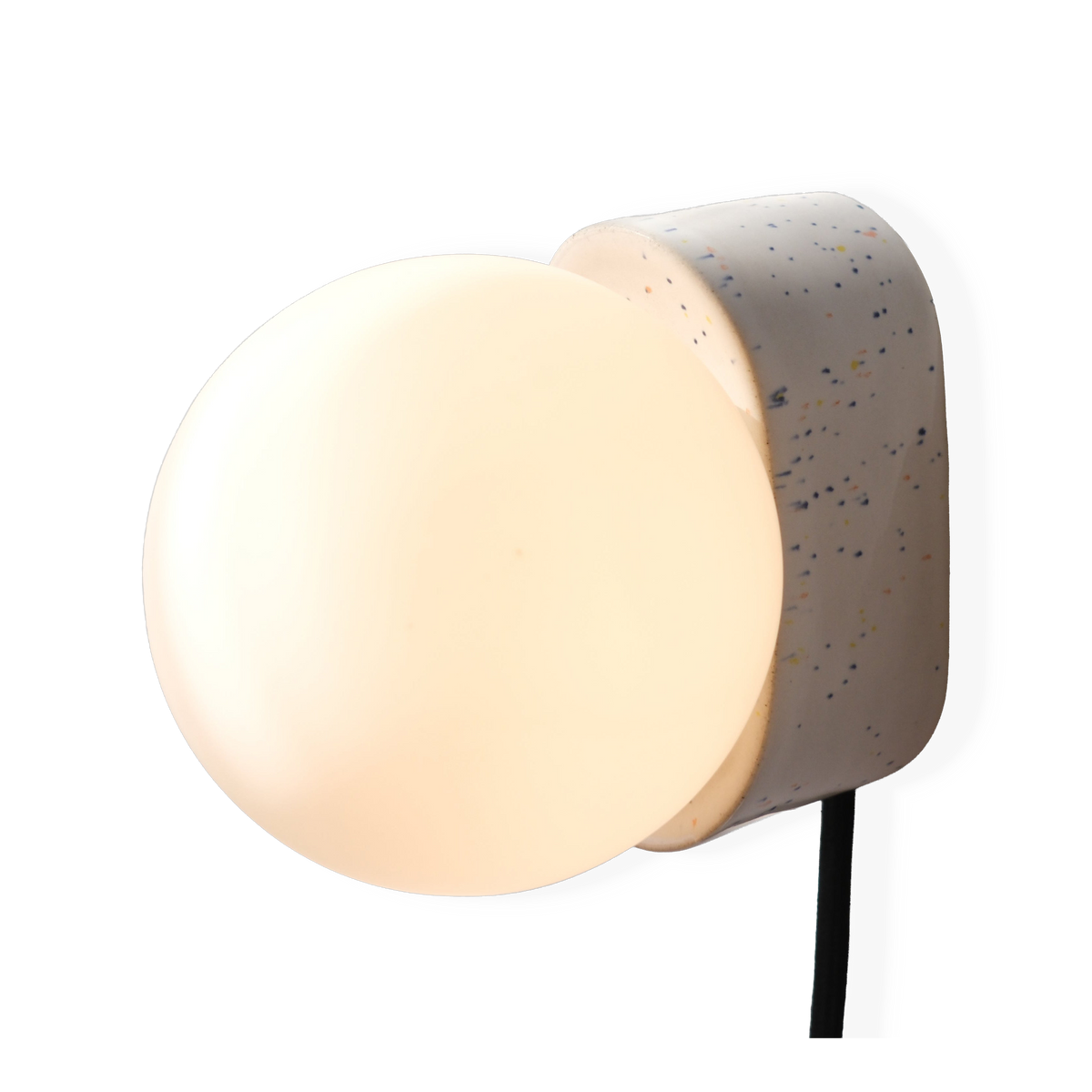 Iota Sconce in Speckle, side view