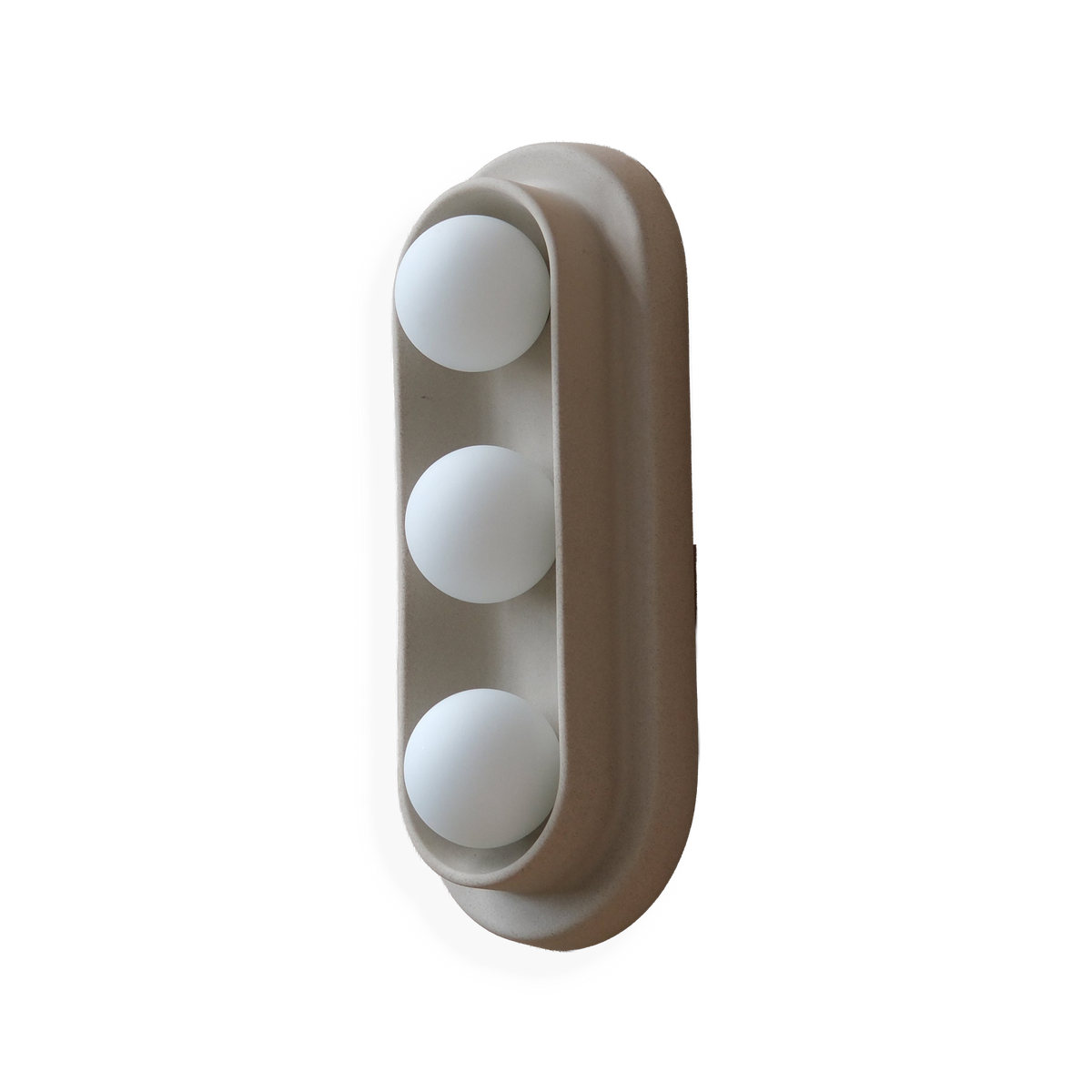 Q Triple Sconce in Dune, front view