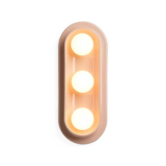 Q Triple Sconce in Pink Glossy, front view