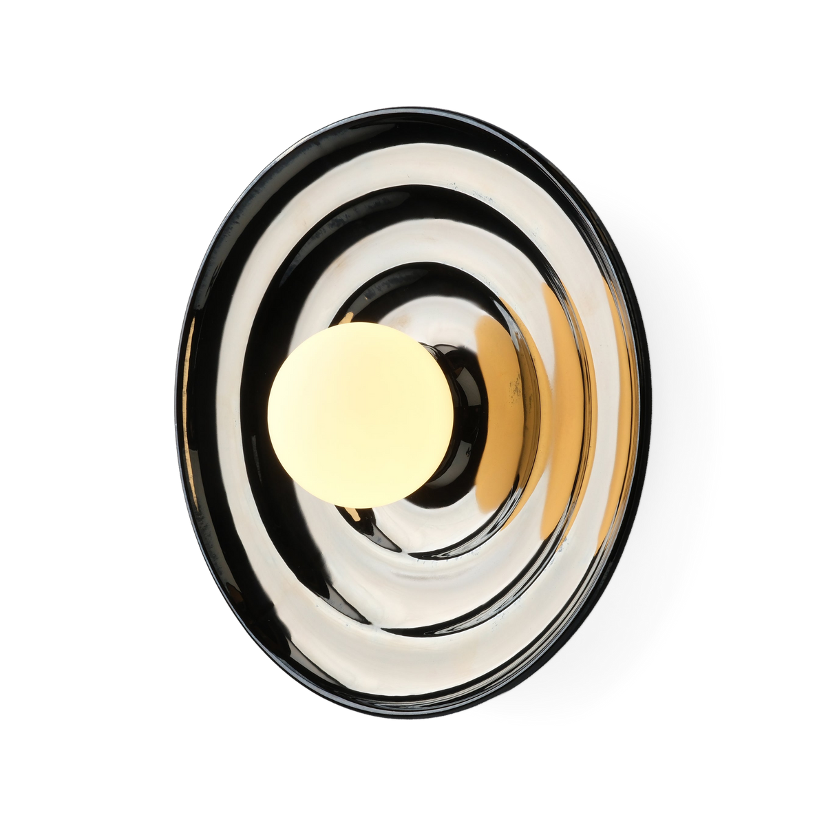 Ripple Bowl Sconce in Chrome, front view