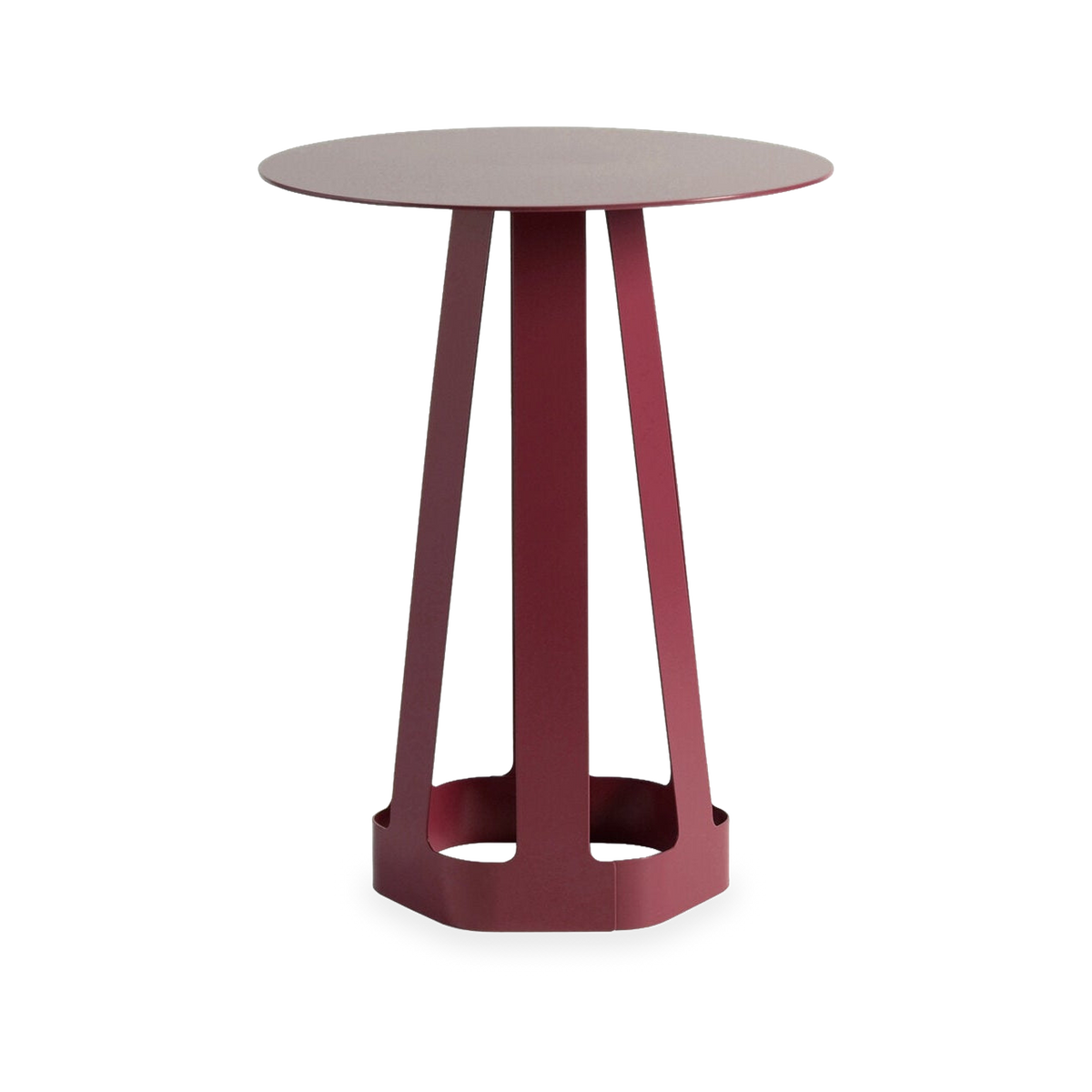 Sixagon Side Table in Ox Blood, front view