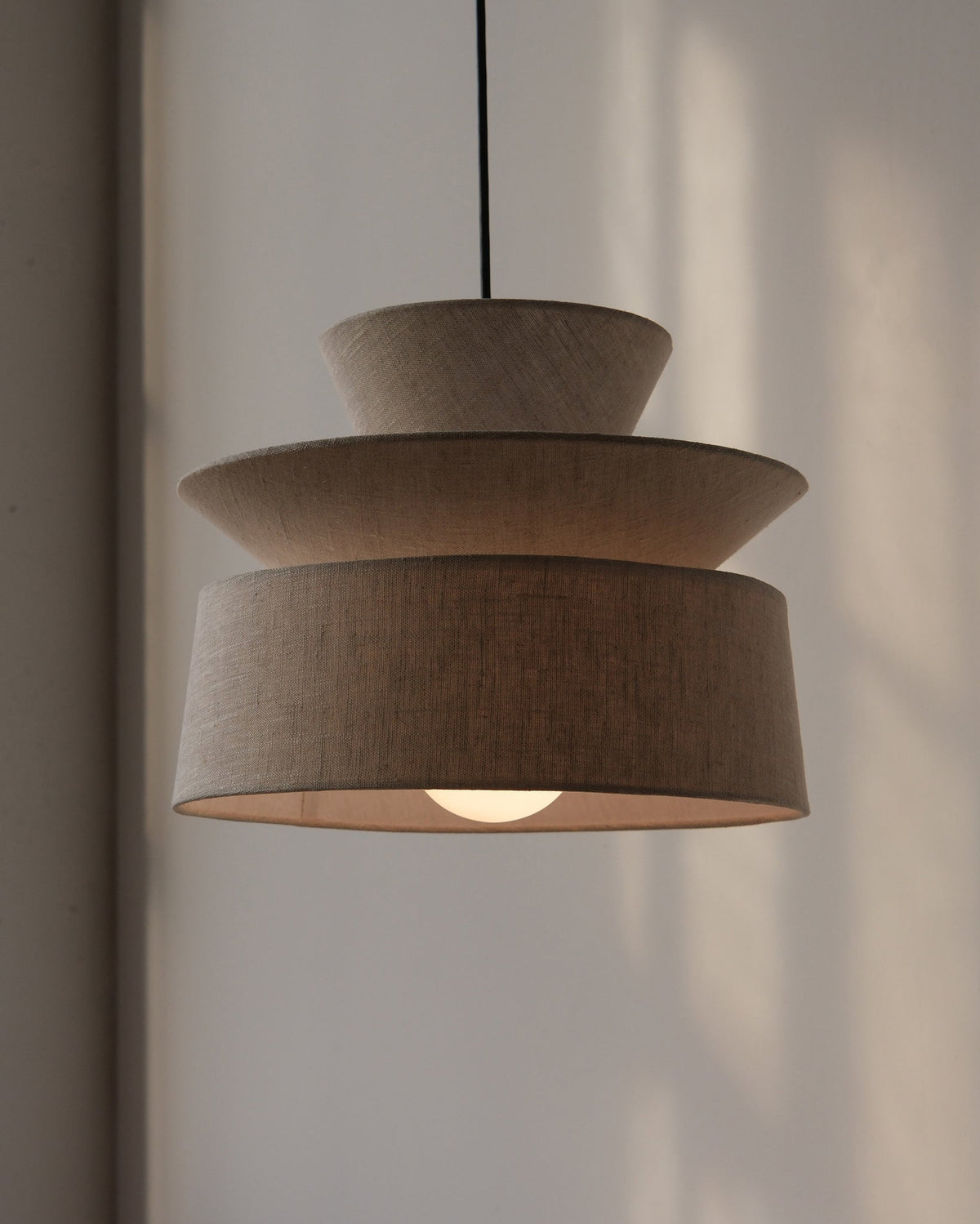 Lag Pendant Lamp, lit, close up