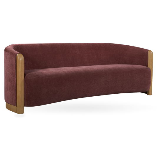 Anya Sofa in Berry, three-quarter view