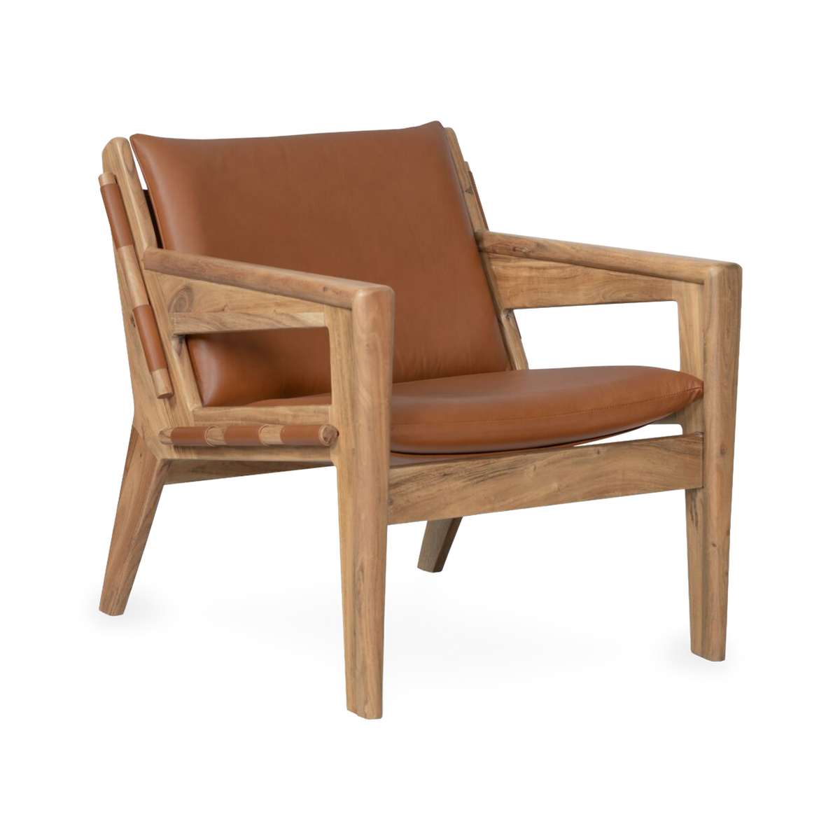 Baker Brown Leather Accent Chair — view 1