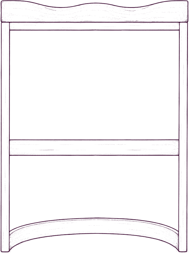 Bancroft Counter Stool, front elevation line drawing