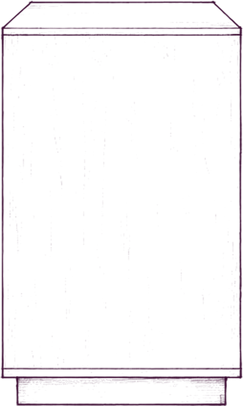 Bowen Sideboard, side elevation line drawing