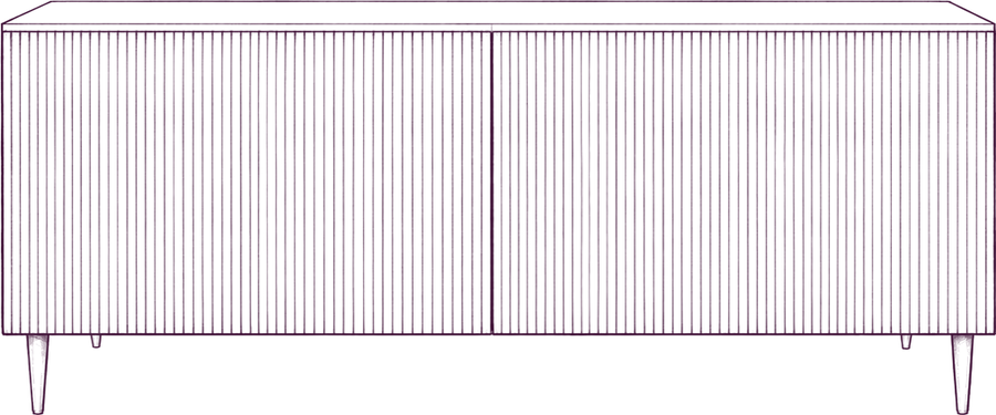 Brogan Sideboard, front elevation line drawing