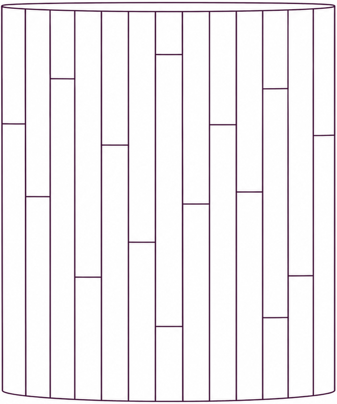 Chameau Side Table, front elevation line drawing