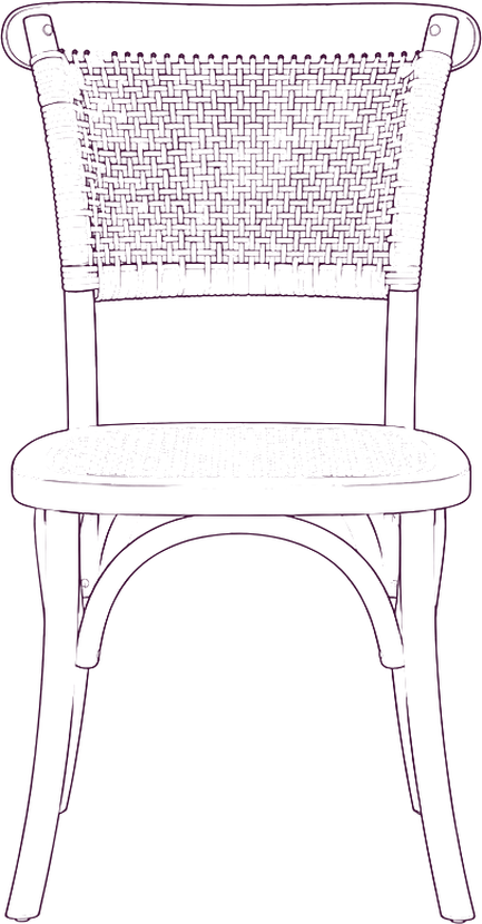 Churchill Dining Chair (Pair), front elevation line drawing