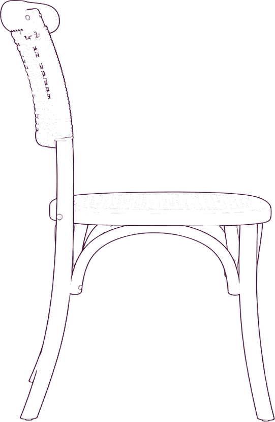 Churchill Dining Chair (Pair), side elevation line drawing