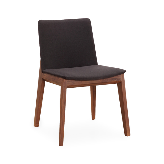 Deco Dining Chair (Pair) in Black (Fabric), three-quarter view