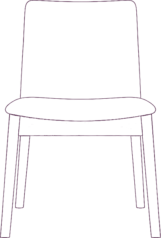 Deco Dining Chair (Pair), front elevation line drawing