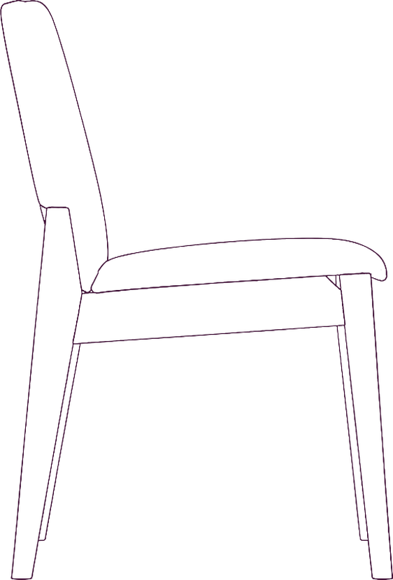 Deco Dining Chair (Pair), side elevation line drawing