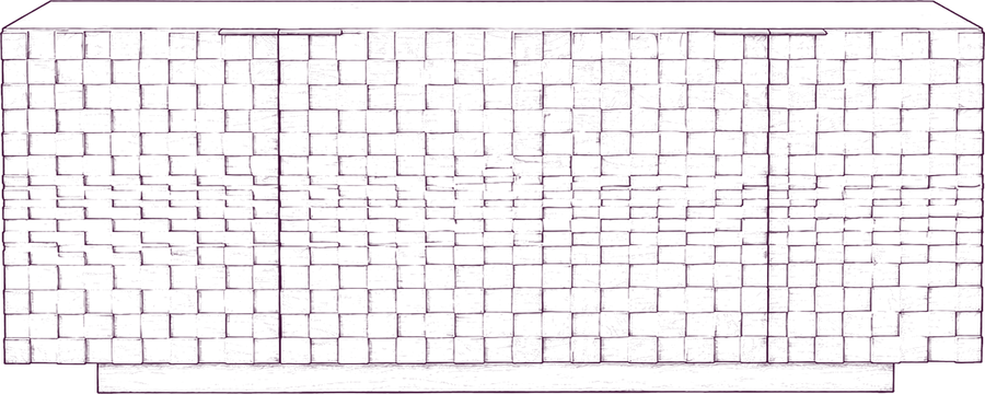 Easton Sideboard, front elevation line drawing
