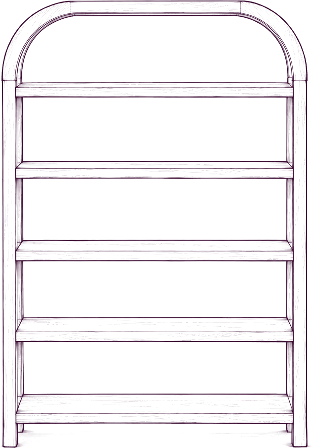 Eero Bookcase, front elevation line drawing