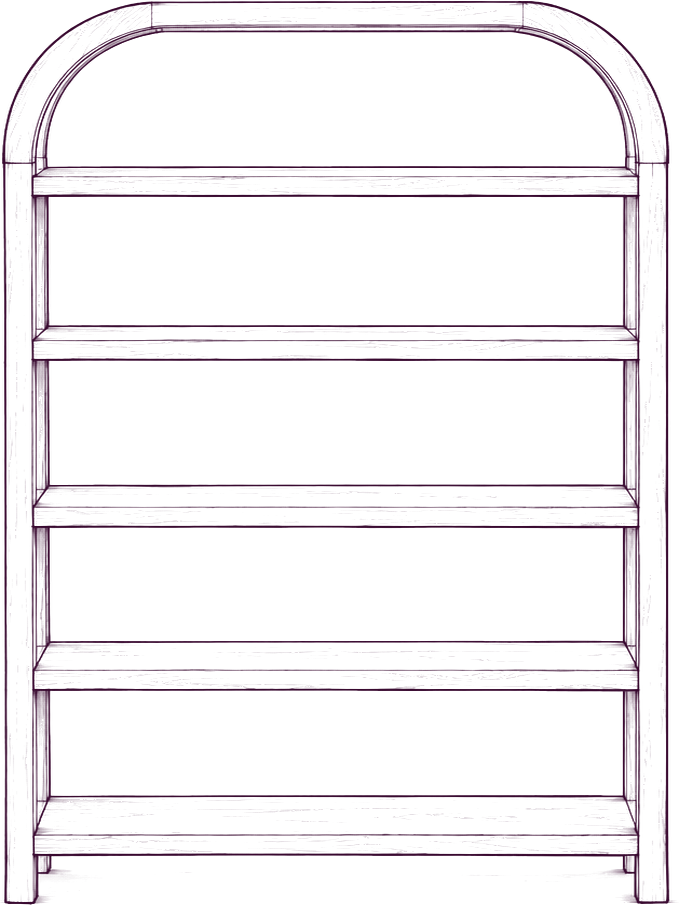 Eero Large Bookcase, front elevation line drawing