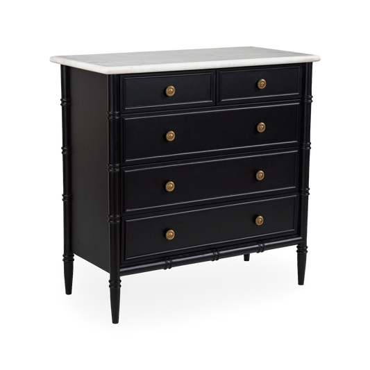 Eleanor 5 Drawer Chest, three-quarter view
