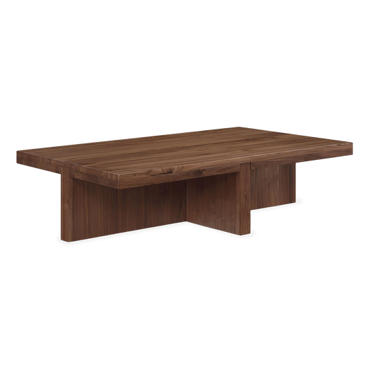 Folke Rectangular Coffee Table in Walnut, three-quarter view