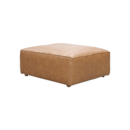 Form Leather Ottoman, three-quarter view
