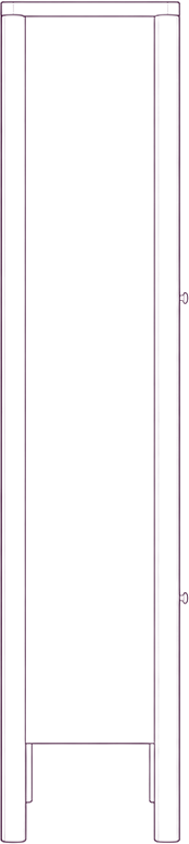 Hannah Tall Cabinet, side elevation line drawing