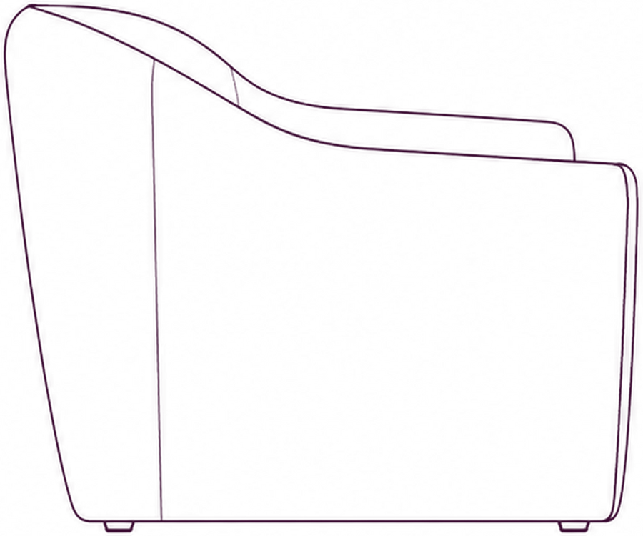Hawkins Sofa, side elevation line drawing
