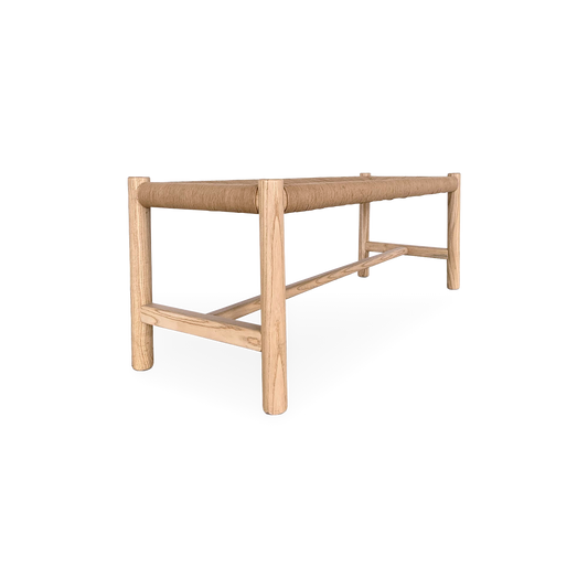 Hawthorn Bench in Small / Natural, three-quarter view