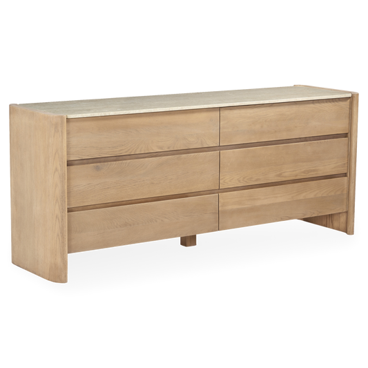 Lane Oak Dresser, three-quarter view