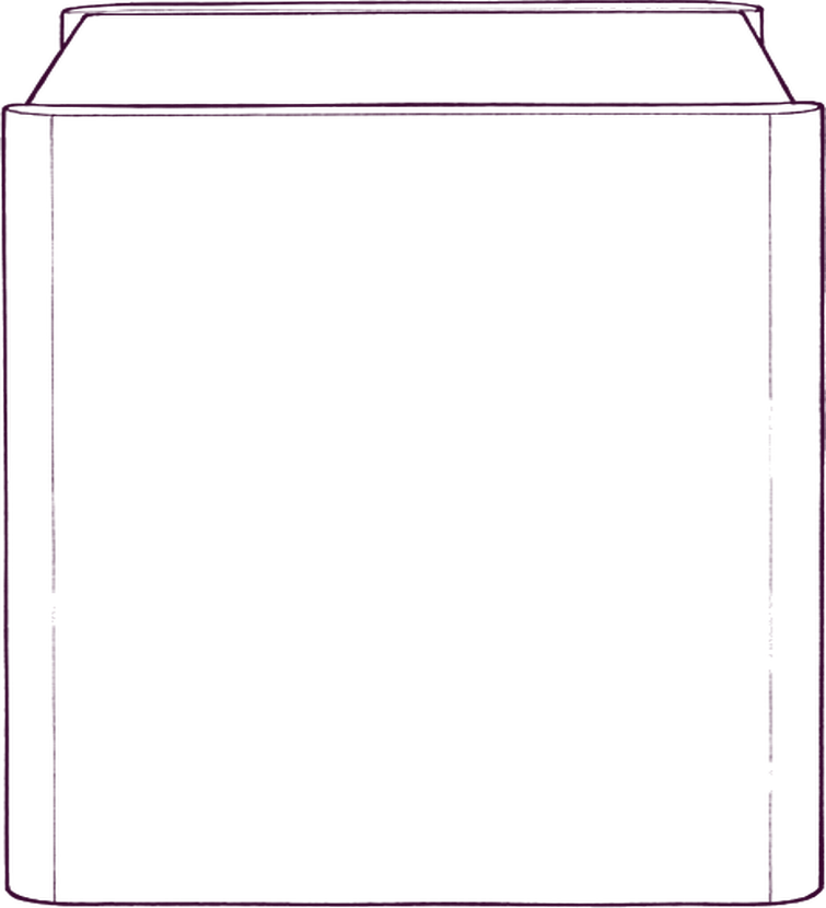 Lane Nightstand, side elevation line drawing