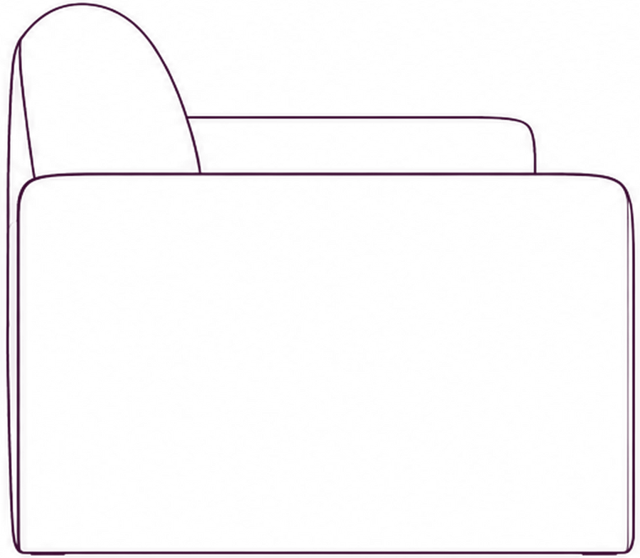 Leo Sofa, side elevation line drawing