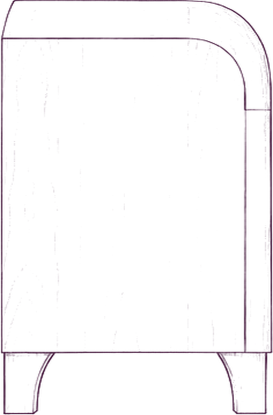 Maddie Sideboard, side elevation line drawing